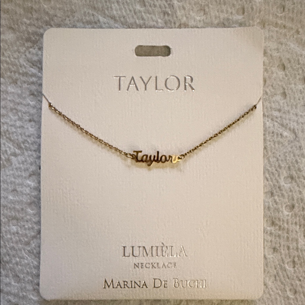 Taylor Gold Script Name Necklace - Taylor By Marina De Buchi